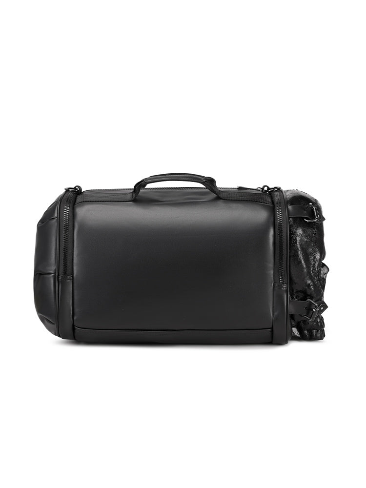 3D Duffel Bag 3D PU Leather Large Studded Skull Travel Duffel Shoulder Bag