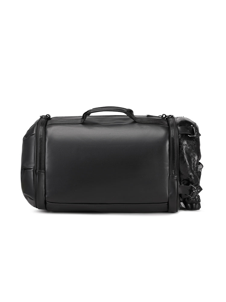 3D Shoulder Bag 3D PU Leather Large Studded Skull Travel Duffel Shoulder Bag