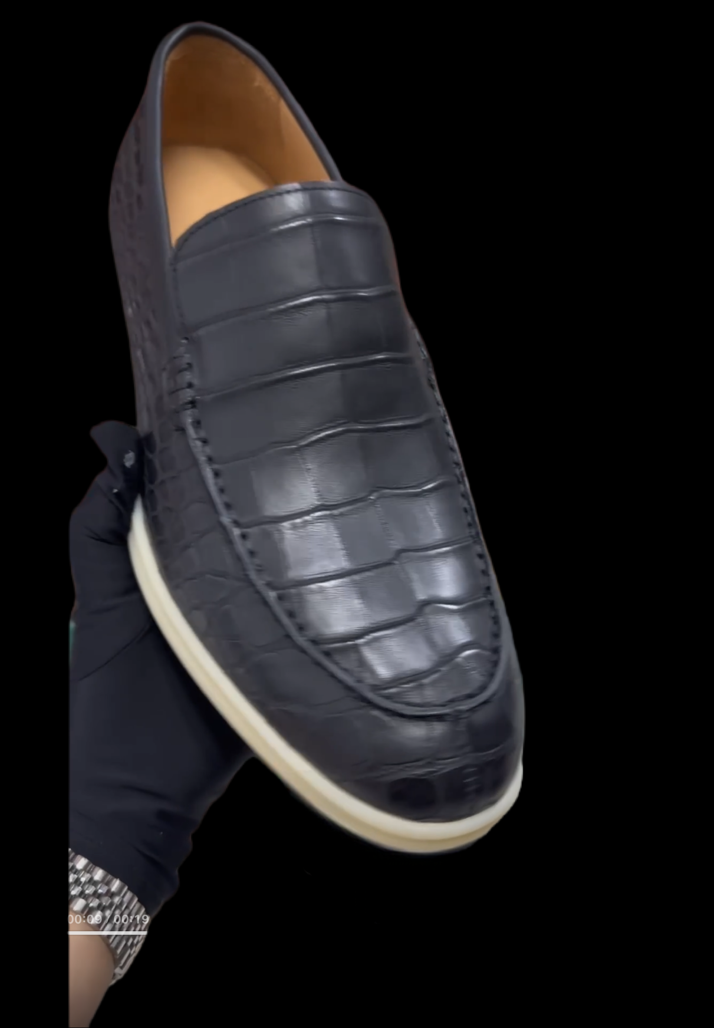 Preorder Nubuck Crocodile Leather Loafer Shoes
