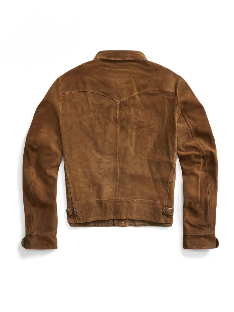 Mens Jackets , Leather Jacket, Vintage Brown Suede Leather Jacket