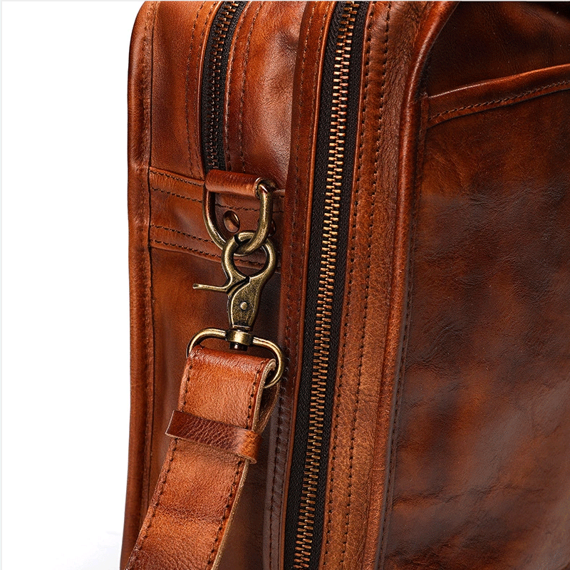 Vegetable Tanning Leather Briefcase