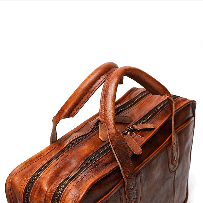 Vegetable Tanning Leather Briefcase