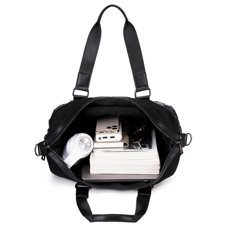 3D Tote Bag 3D PU Leather Large Studded Skull Travel Duffel Shoulder Bag