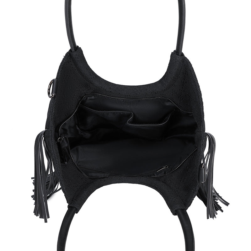 3D Backpack 3D PU Leather Studded Heart Skull Tassle Cross Body Punk Bag,