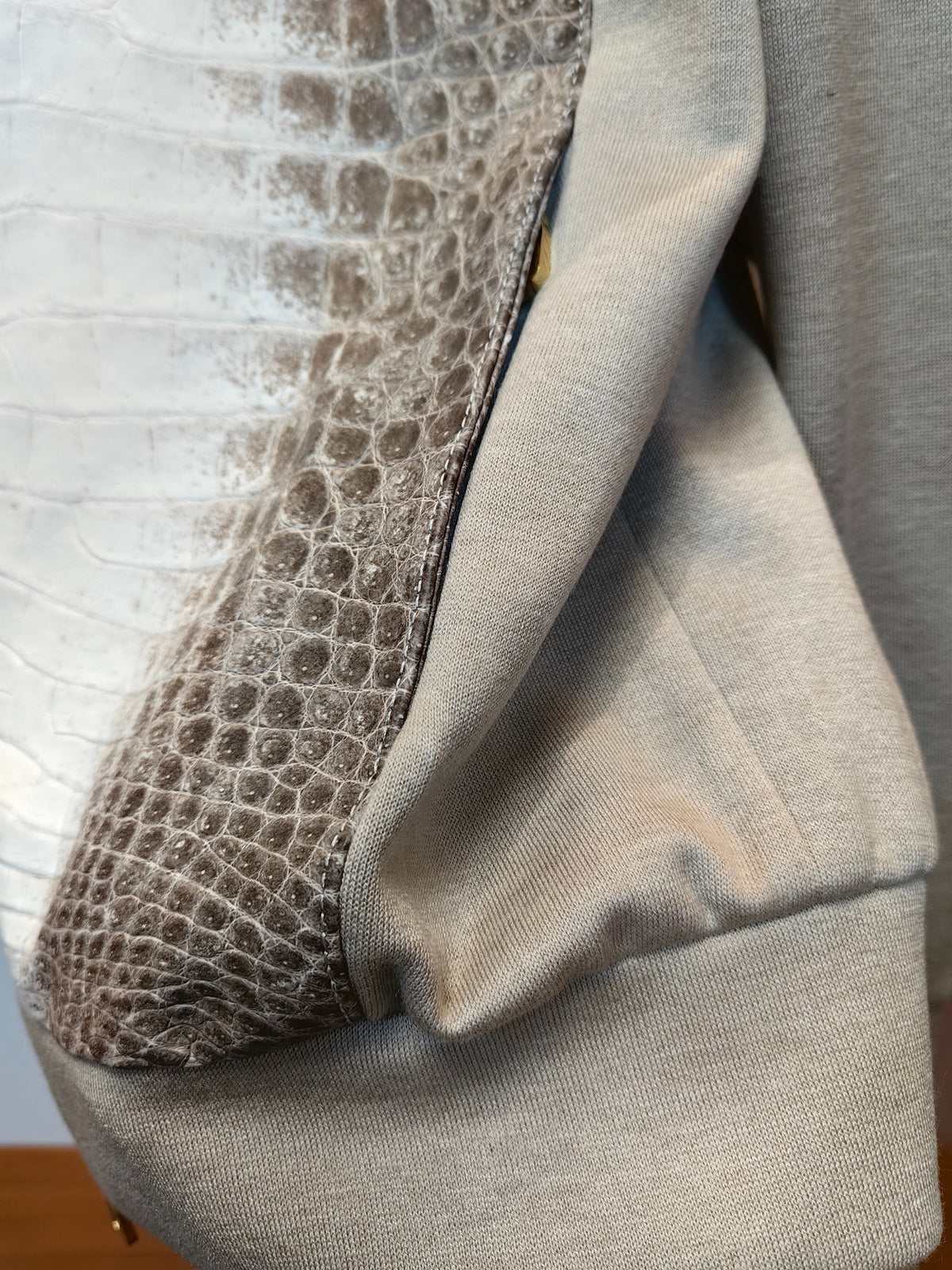Himalayan White Crocodile & Cashmere Jacket