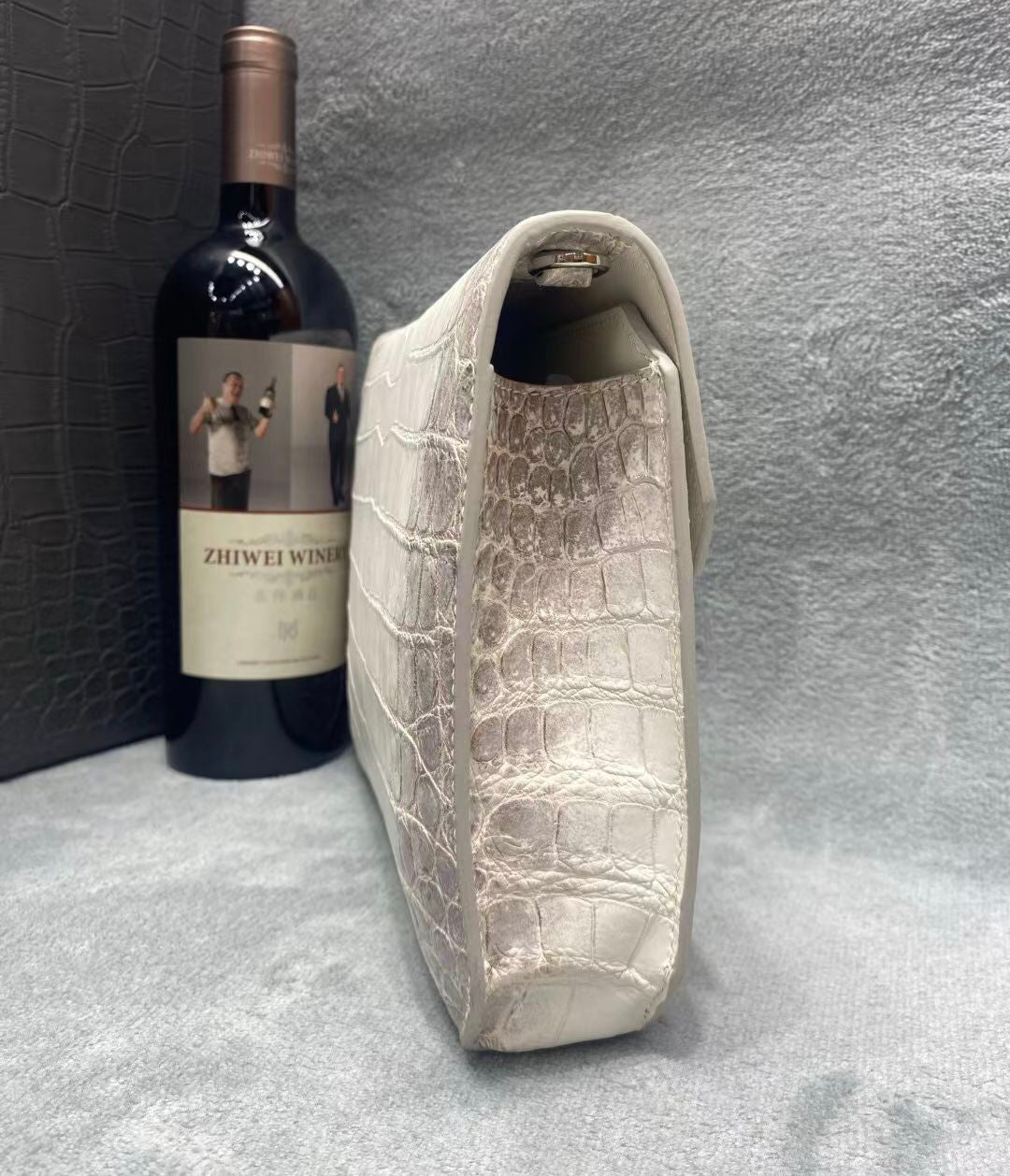 Groot Mat Krokodil Leer Groot Volumn Tote Duffelsak Beige