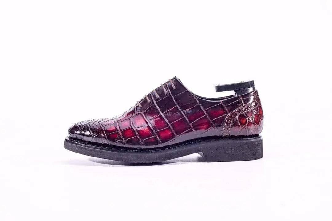 Crocodile Shoes Brouge Shoes ,Crocodile Leather Lace-Up Shoes