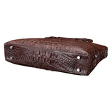 Brown Crocodile Leather Large Volumn Briefcase  Promenade Tote Bag    |  Rossieviren