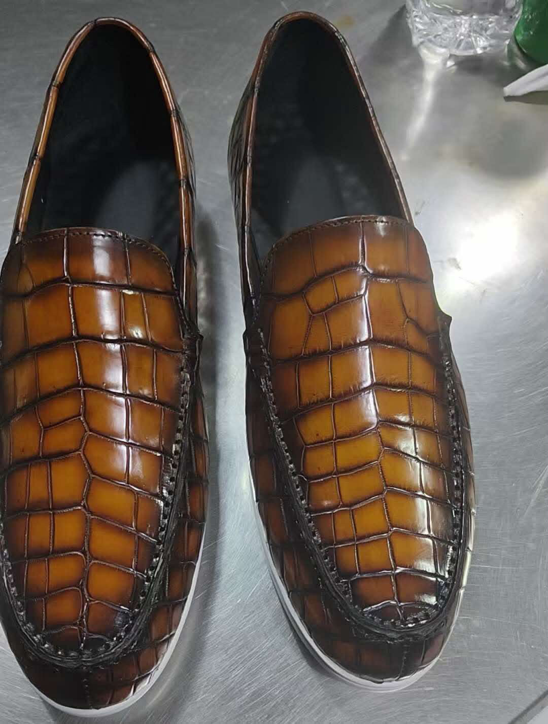 Preorder Vintage Crocodile Leather Loafer Shoes