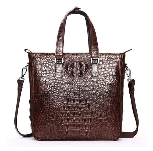 Crocodile Leather  Simple Square  Tote bags