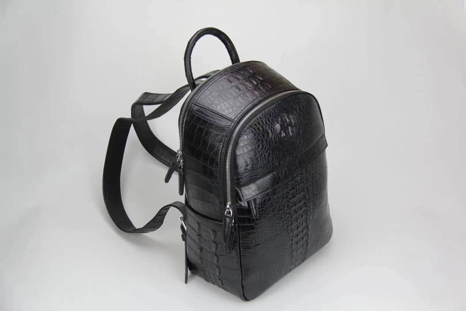 Crocodile Leather Backpack Bag