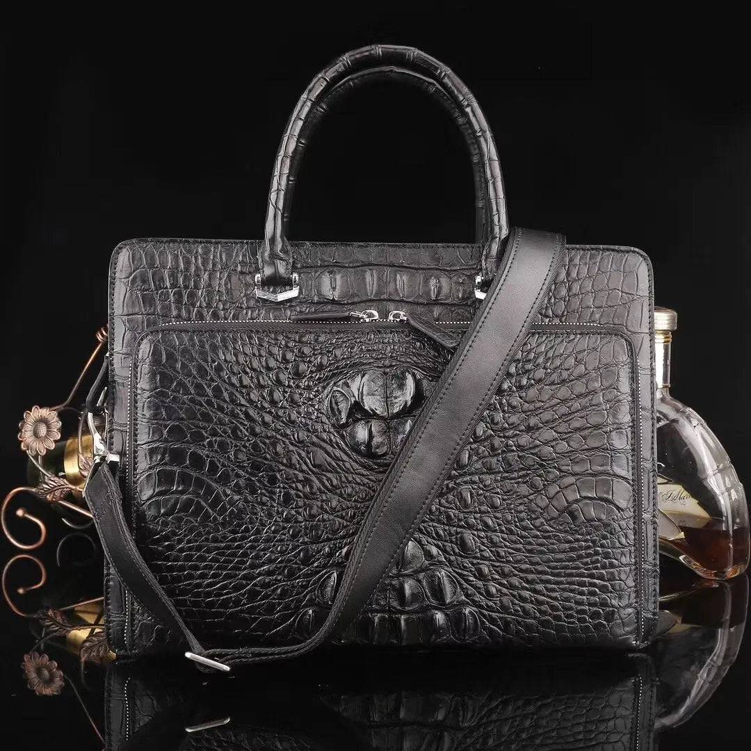 Crocodile Leather Briefcase Laptop Computer Handbag