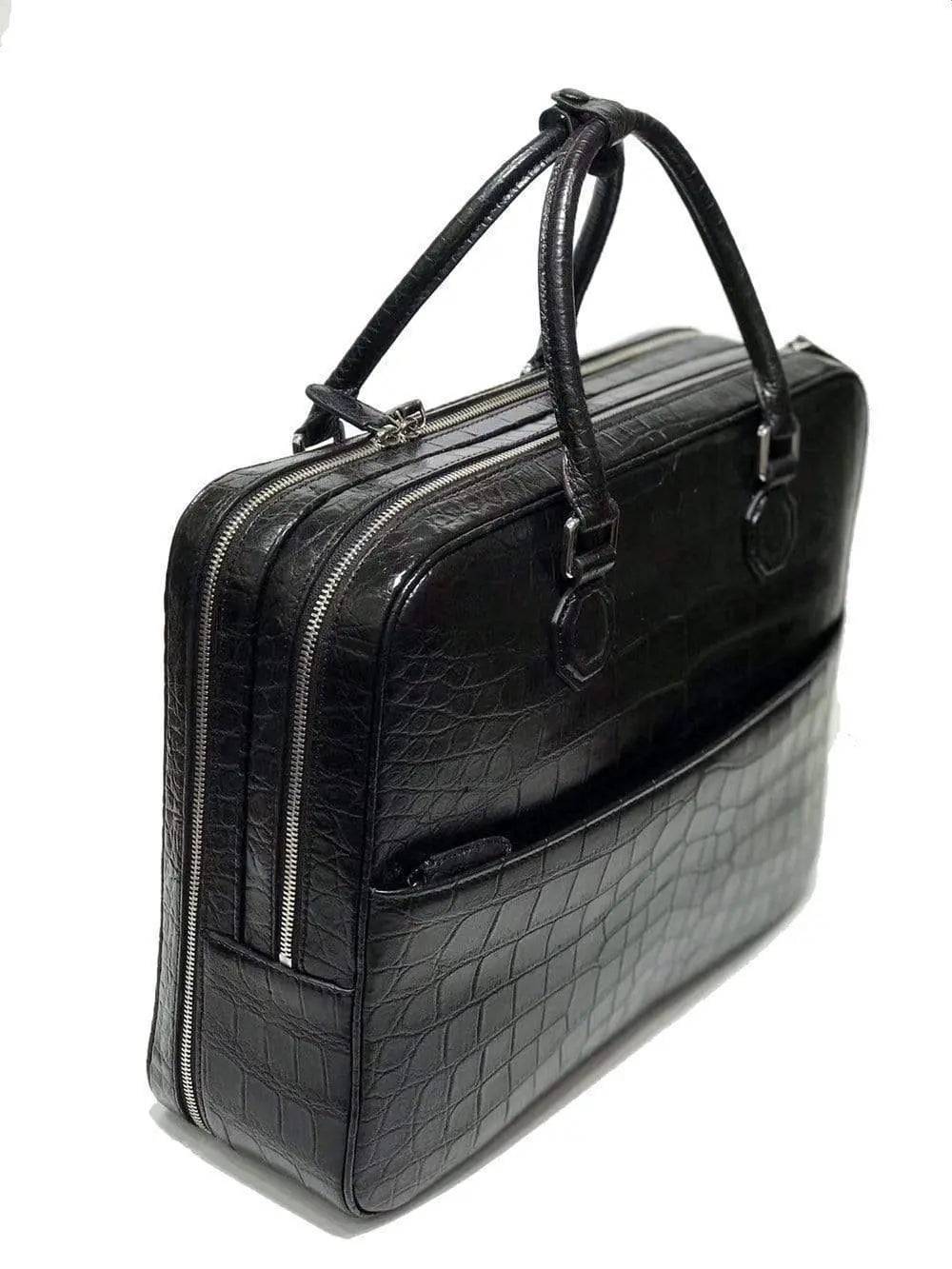 Crocodile Leather Briefcase,Large Crocodile Leather Business Bag