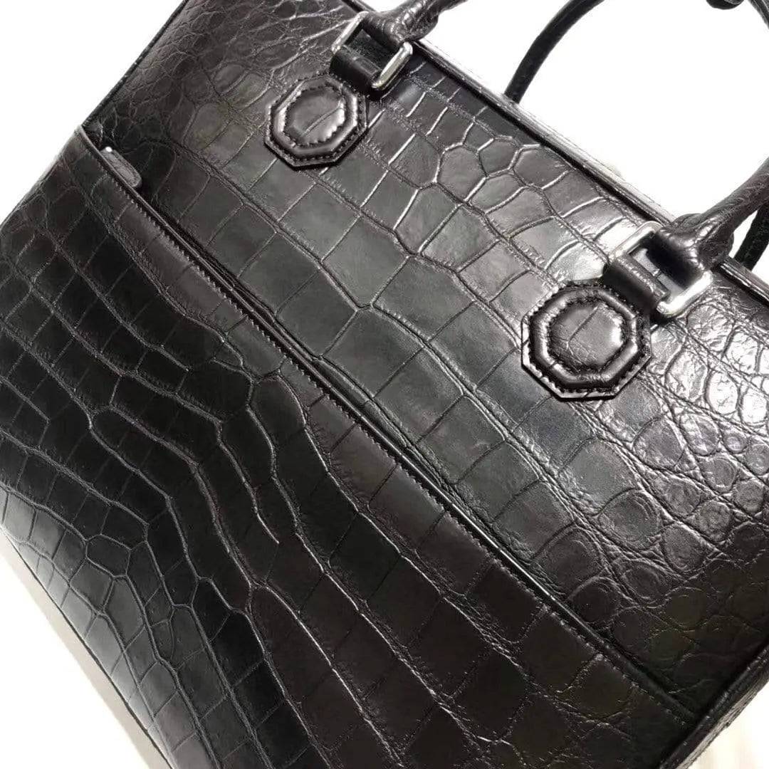 Crocodile Leather Briefcase,Large Crocodile Leather Business Bag