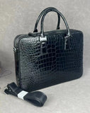 Crocodile Leather Laptop Briefcase with Combination Lock Rossie Viren
