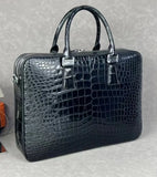 Crocodile Leather Laptop Briefcase with Combination Lock Rossie Viren