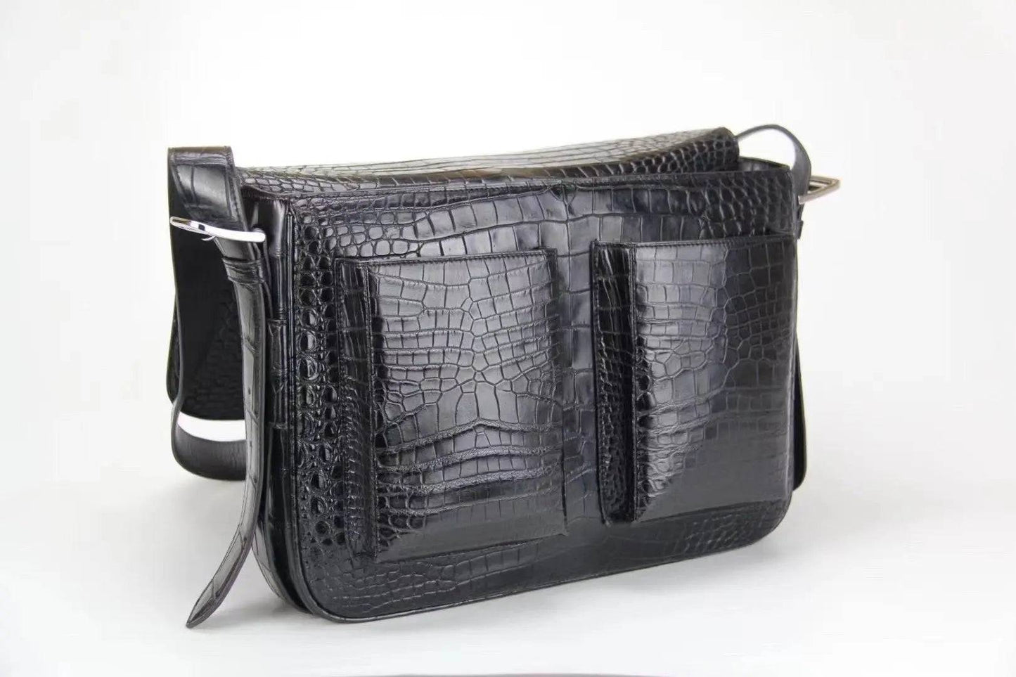 Crocodile Leather Postman Bag Cross Body Messenger Bag