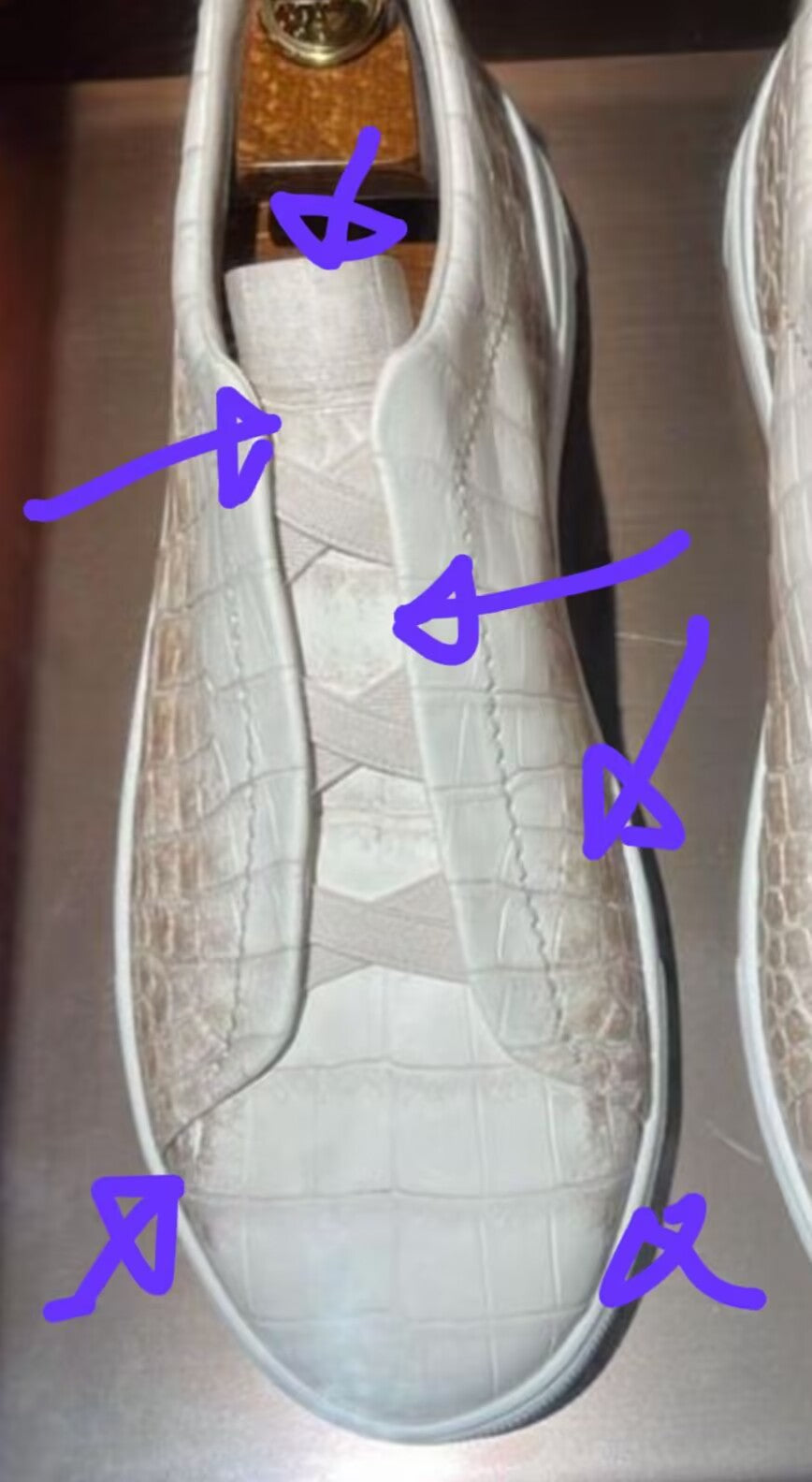 Perorder Crocodile Shoes Himalayan Genuine Crocodile Skin Leather Sneakers