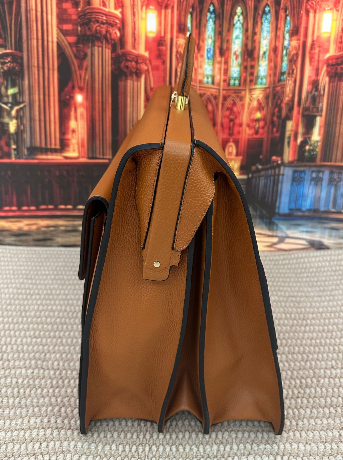 Leather Briefcase For Men , Large Leather Laptop Lawyer Briefcase