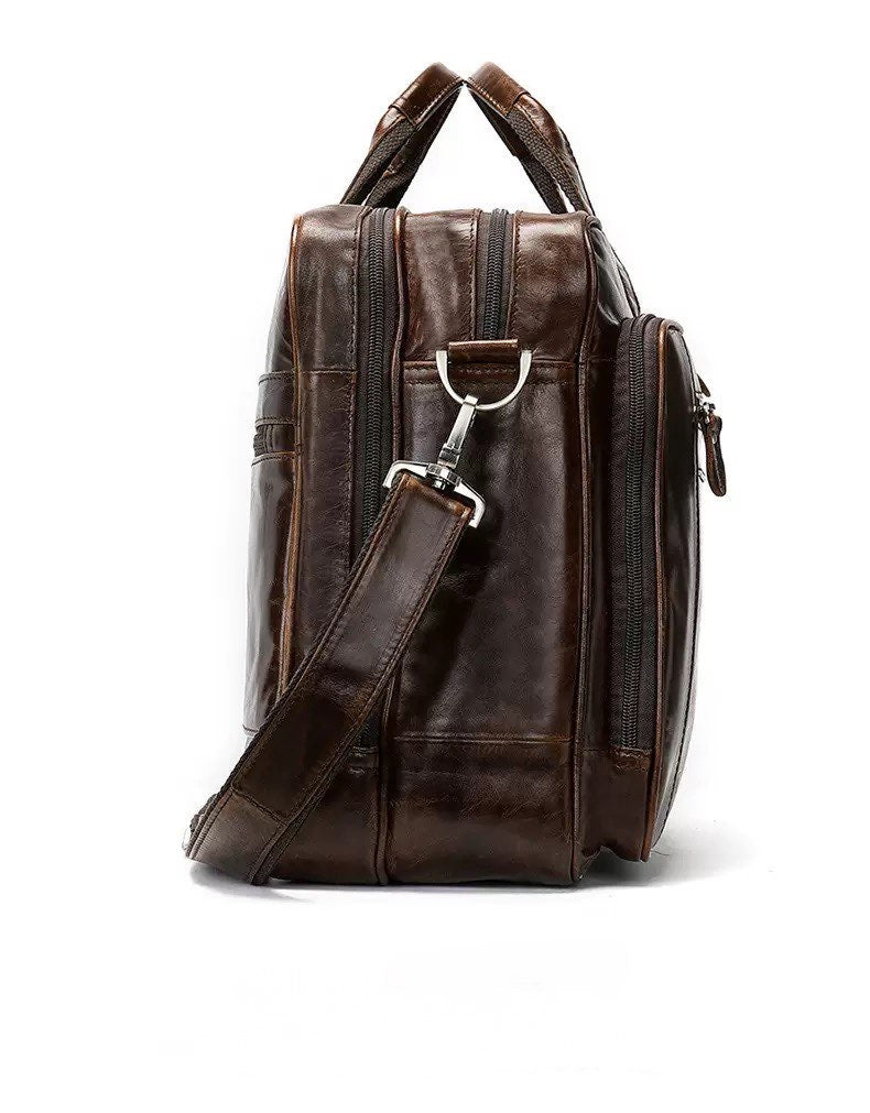 Rossie Viren Vegetable Brown Large Double Zip Briefcase