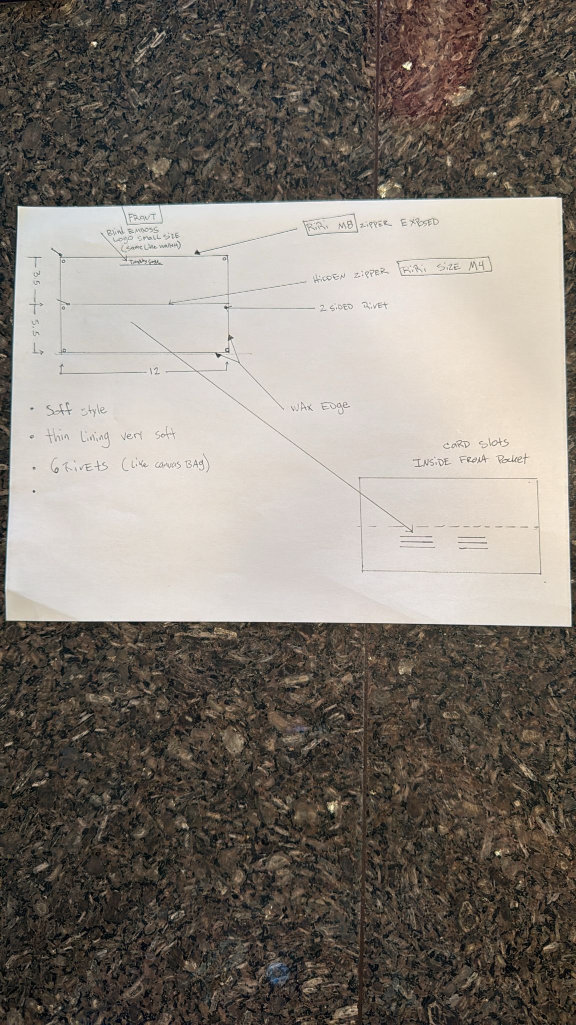 Preorder Prototype Saffiano Leather Clutch Bag Brown