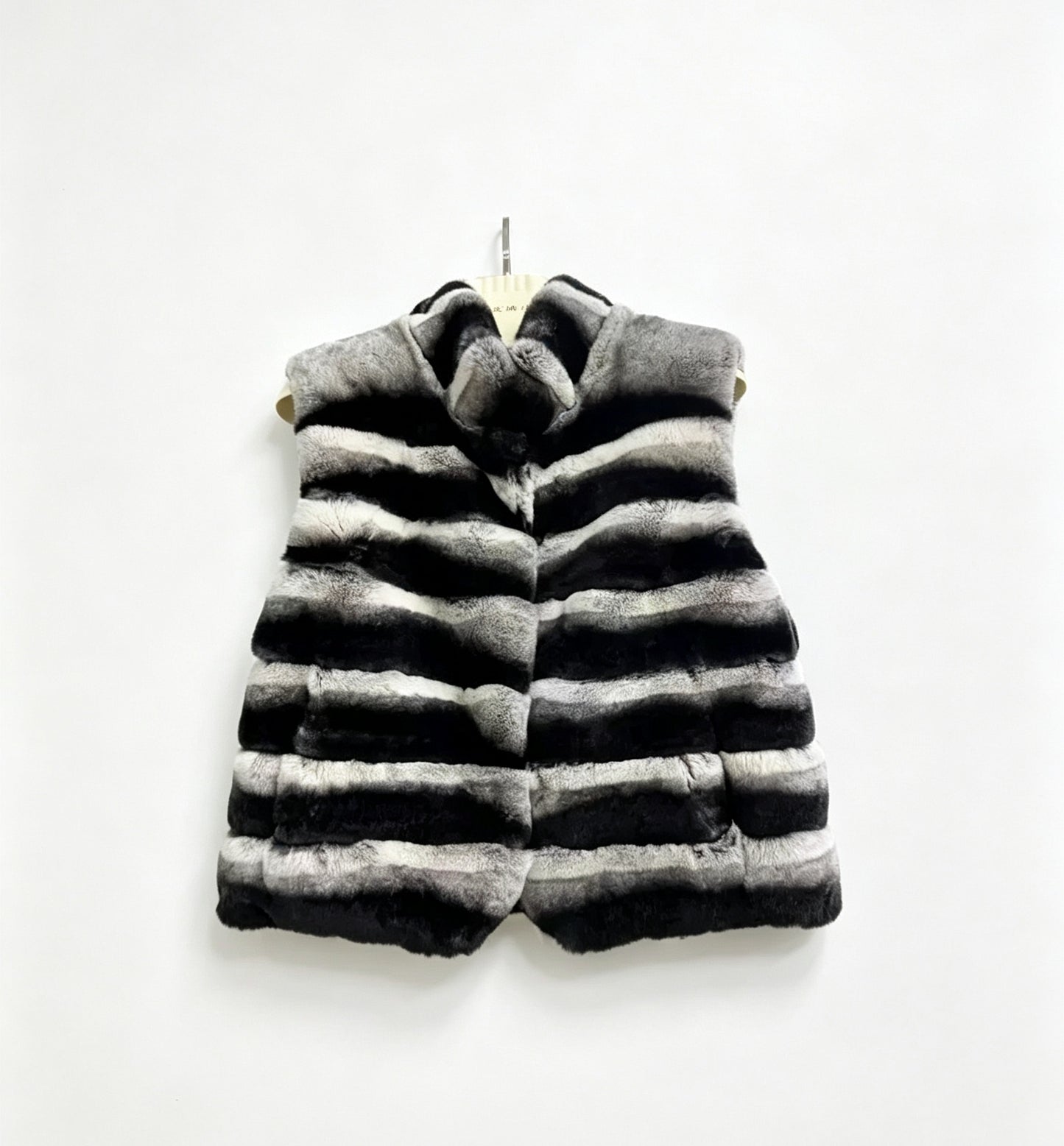 Unisex  Chinchilla Dyed Rex Rabbit Fur Vest