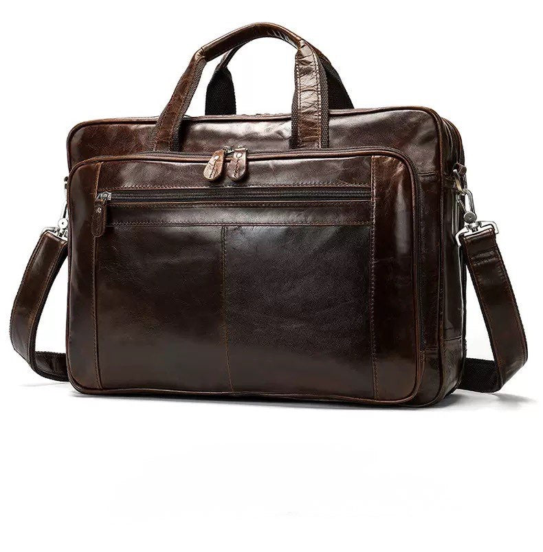 Rossie Viren Vegetable Brown Large Double Zip Briefcase