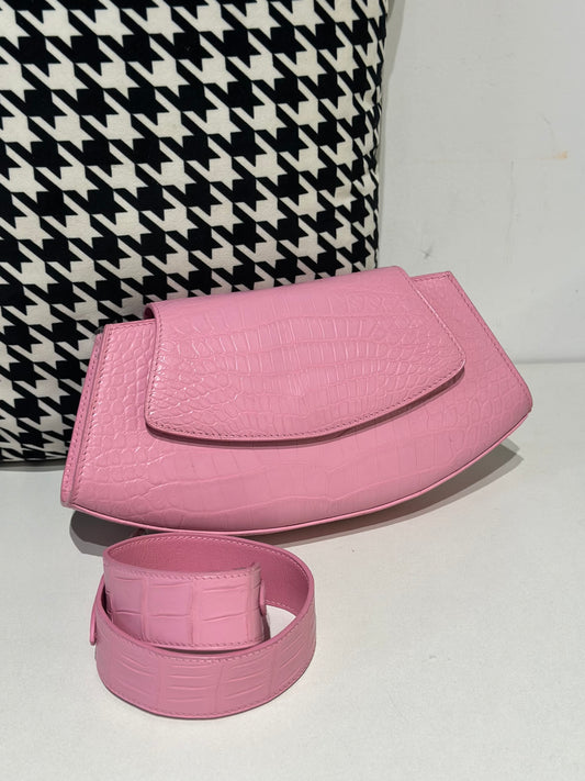 Crocodile Leather Shoulder Messenger Bags Pink