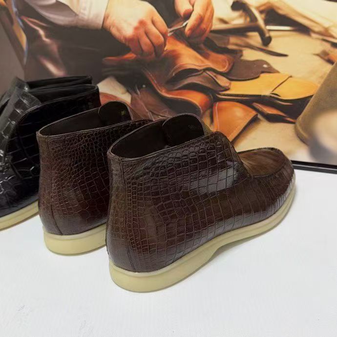 Men's Crocodile Leather Casual Ankle Boots