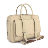 Genuine Crocodile Leather  Postman Bag Mens  Messenger Bussiness Document Travel Laptop Briefcase  Bags Cream