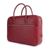 Genuine Crocodile Leather  Postman Bag Mens  Messenger Bussiness Document Travel Laptop Briefcase  Bags Red