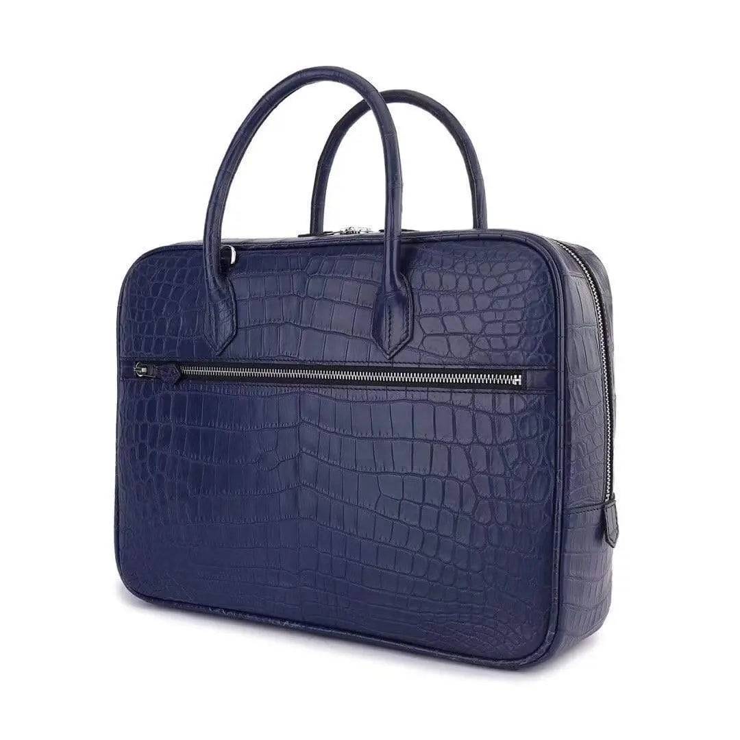 Genuine Crocodile Leather  Postman Bag Mens Shoulder Messenger Bussiness Document Travel Laptop Briefcase  Bags