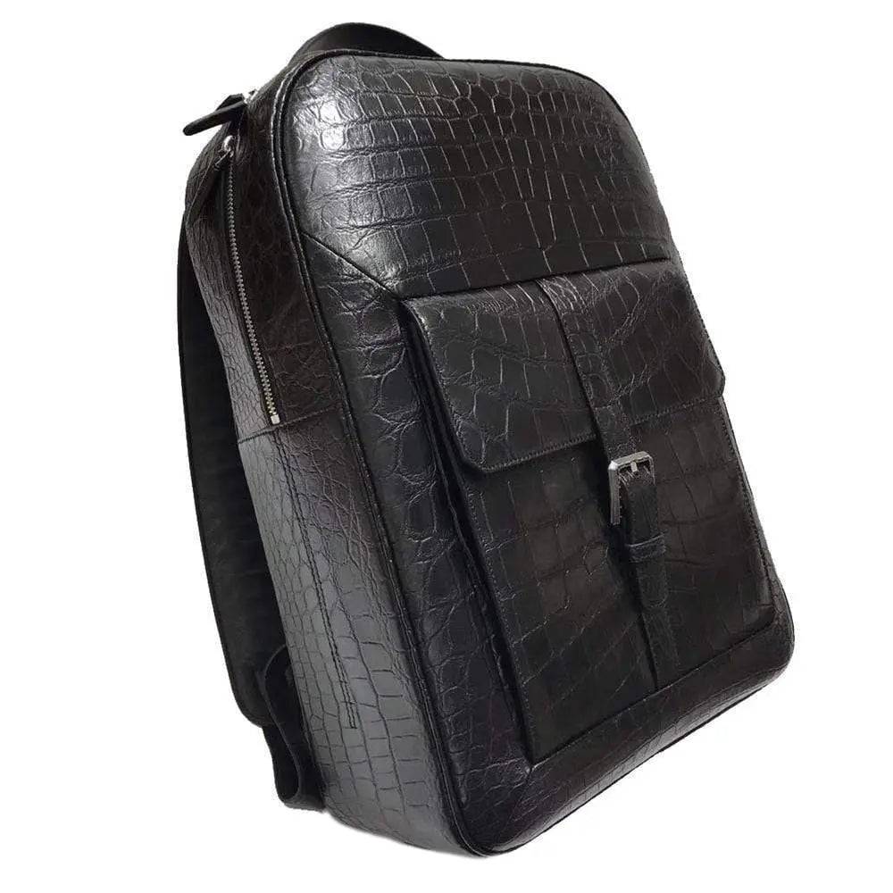 Genuine Crocodile Leather Large Business  Travel Backpack Knapsacks Bags