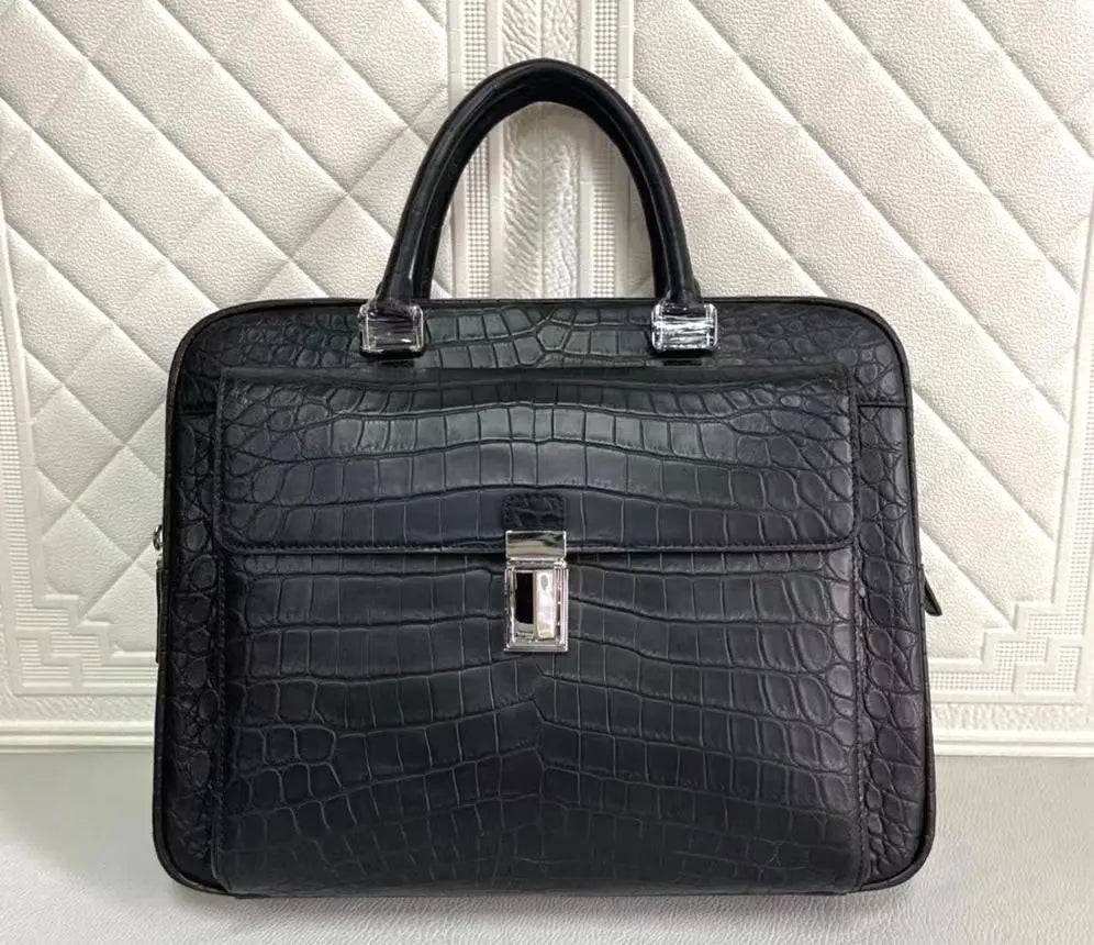 Genuine Crocodile Leather Men's Briefcase