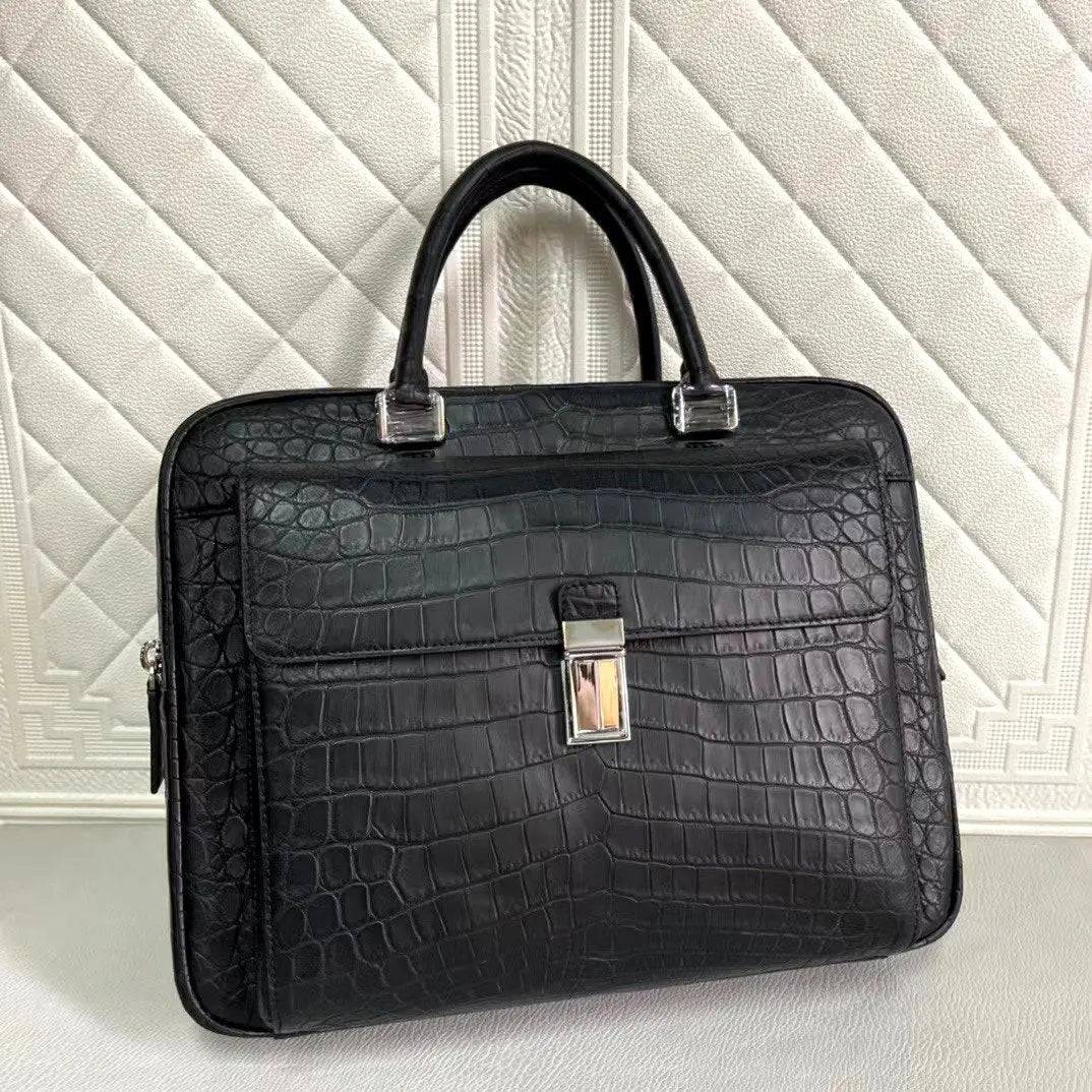 Genuine Crocodile Leather Men's Briefcase