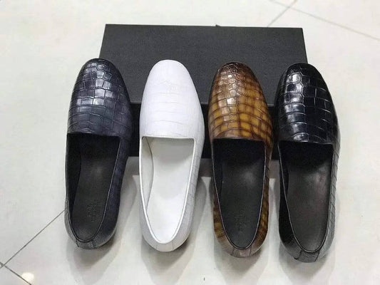 Crocodile Shoes Genuine Crocodile Leather Slip-On Dress Shoe