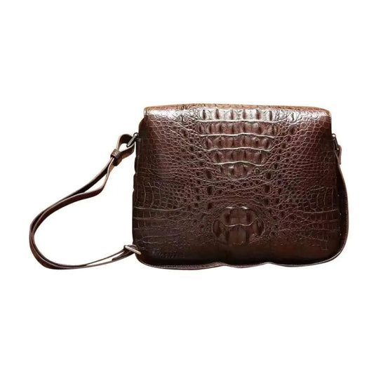 Genuine Crocodile Skin Leather Shoulder Messenger  Cross body Bag