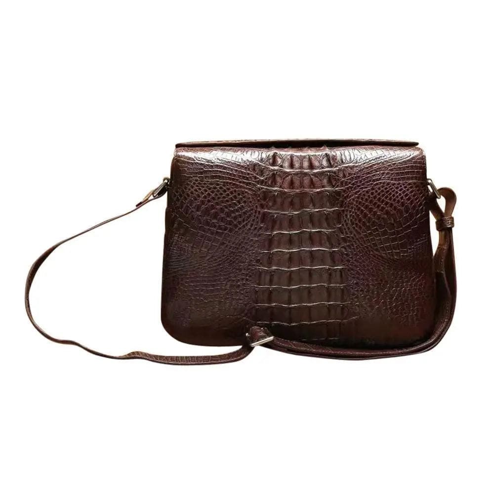 Genuine Crocodile Skin Leather Shoulder Messenger  Cross body Bag