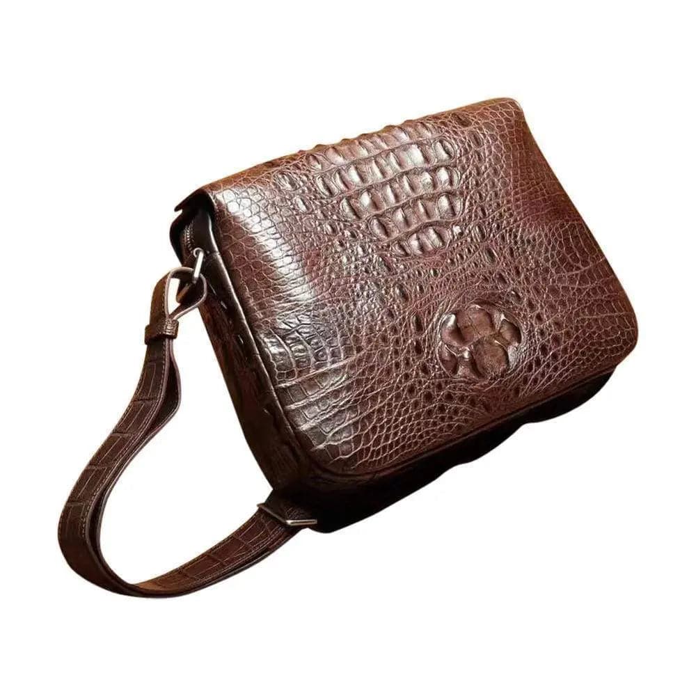 Genuine Crocodile Skin Leather Shoulder Messenger  Cross body Bag