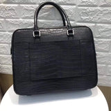 Genuine Leather Briefcase Black That You Can Slide Over A Suitcase Handle