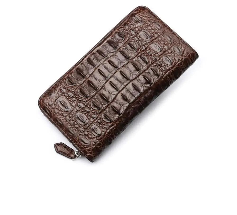 Genuine crocodile leather Large Long Zip Wallet.