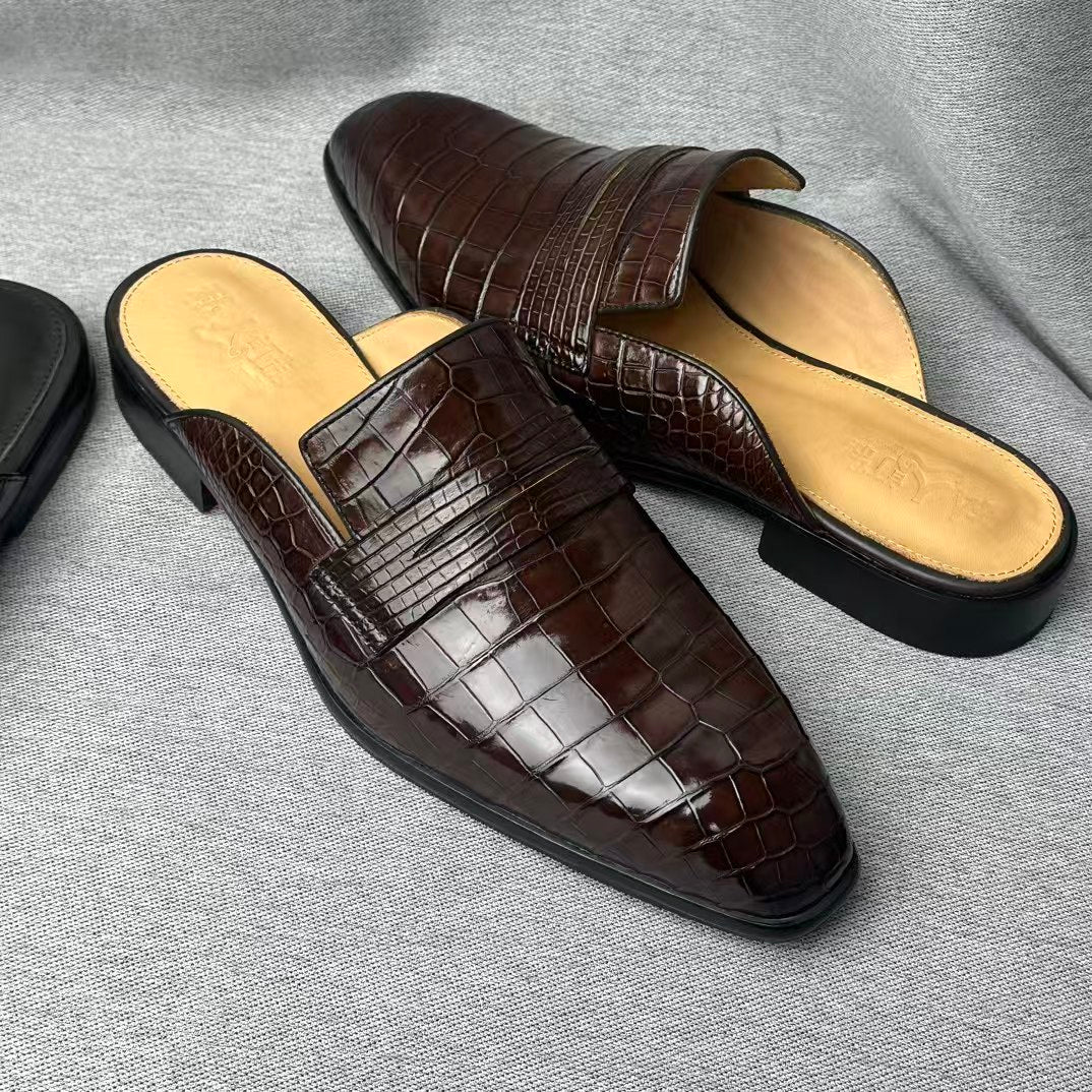 Crocodile Slippers Men's Crocodile Leather Slippers