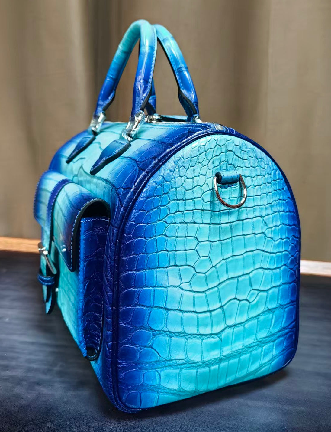 Preorder Womens Vintage Crocodile Leather Satchel Bag