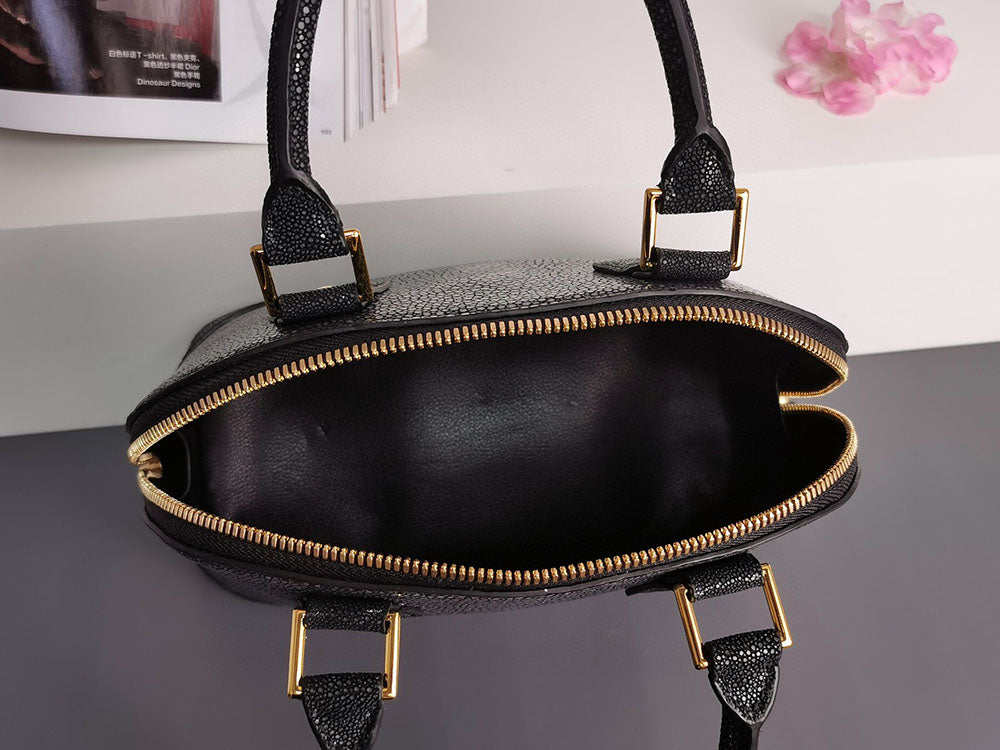 Genuine Stingray Leather  Shell Top Handle Bag For Women