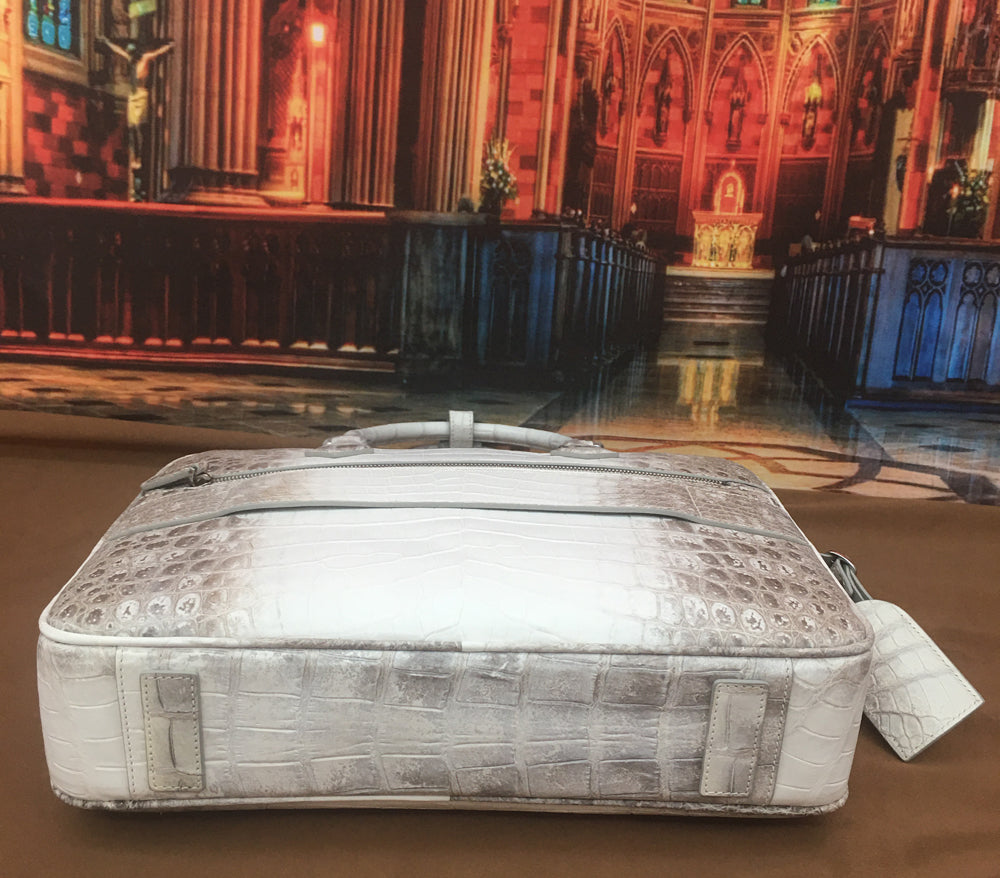 Crocodile Briefcase , Genuine Crocodile Belly Leather Briefcase Himalayan