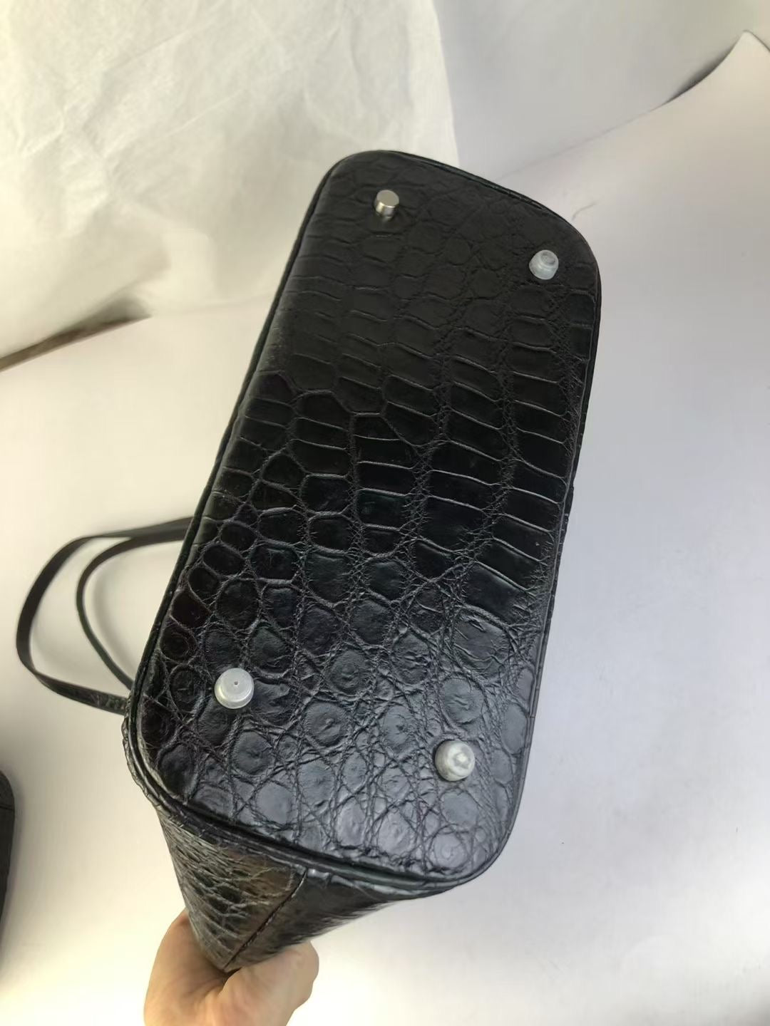 Womens Genuine Crocodile Skin Leather Large Shopper Tote Bag