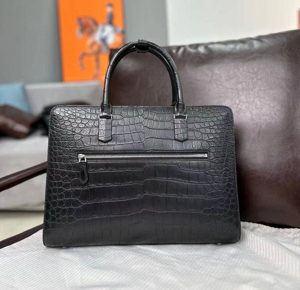 Genuine Crocodile Skin Leather  Briefcase Black 3156