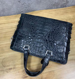 Genuine Crocodile Skin Bone Leather Briefcase 3185  Black