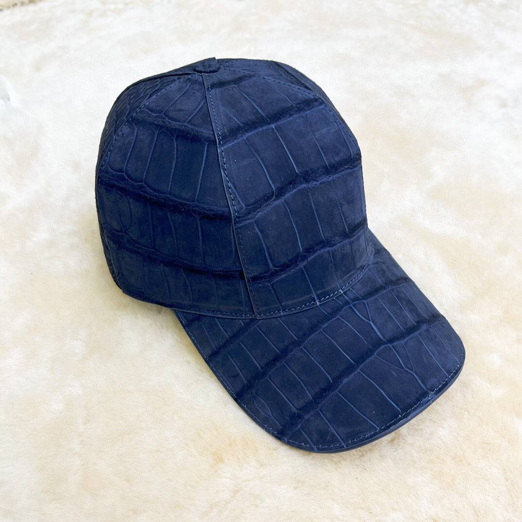 Cappello da baseball Nile in pelle nabuk effetto coccodrillo