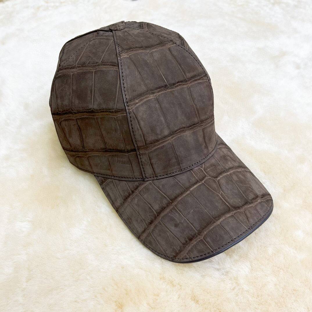 Nile Frosted Crocodile Skin Leather Baseball Cap